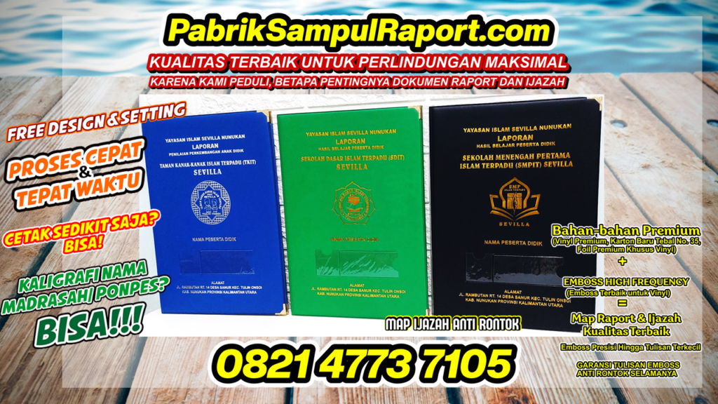 0821-4773-7105 Produsen Sampul Raport Map Ijazah Anjongan