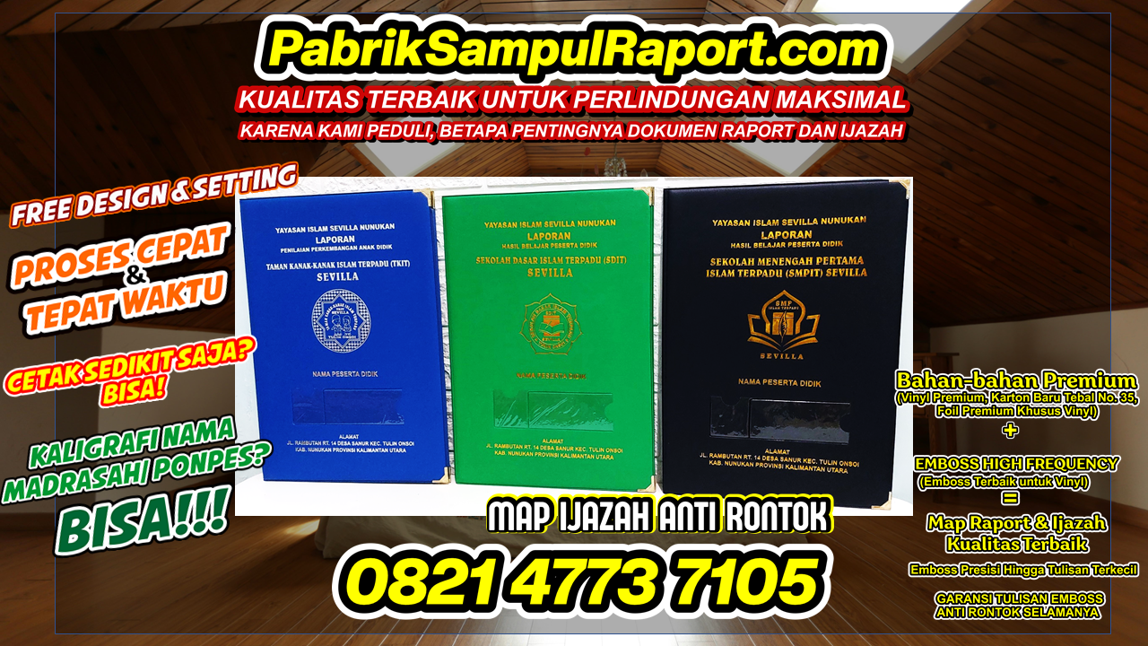 Pusat Sampul Raport Map Ijazah Boarding School di Tulang Bawang